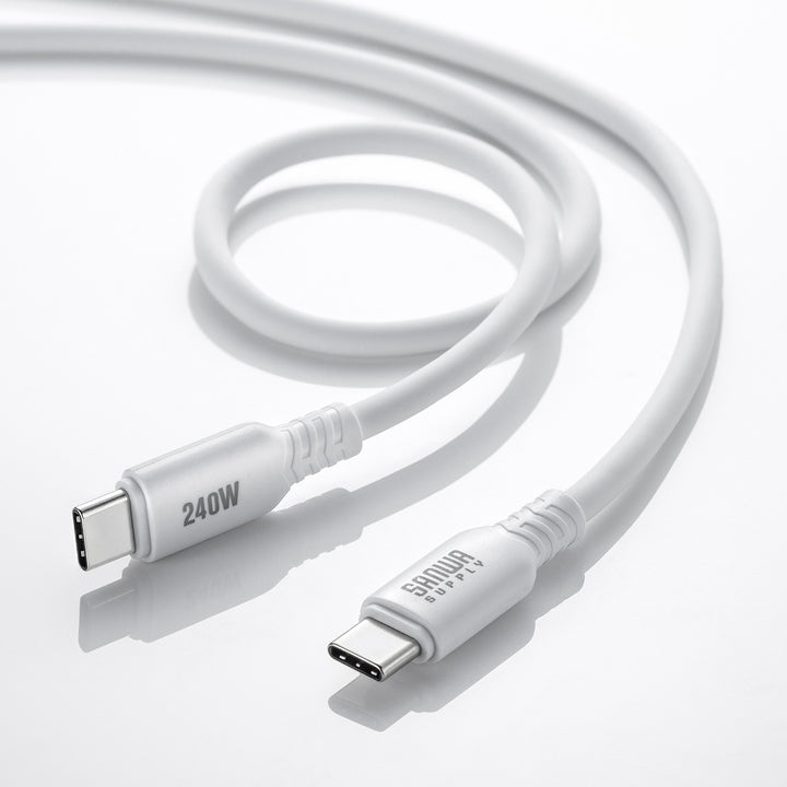 SANWA USB2.0 Type-C シリコンケーブル 充電ケーブル PD240W 通信ケーブル