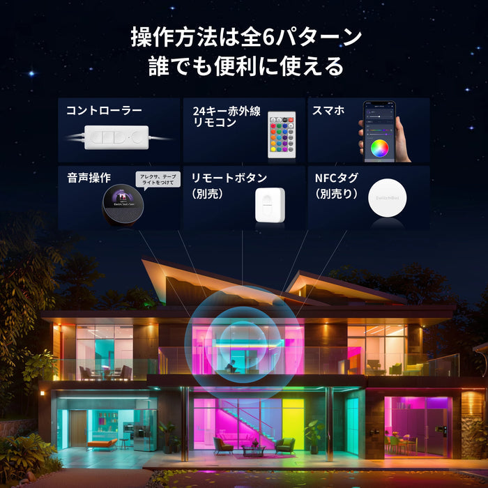 SwitchBot LED テープライト2 音声操作 PUコーティング 間接照明 Alexa Google Home Siriに対応