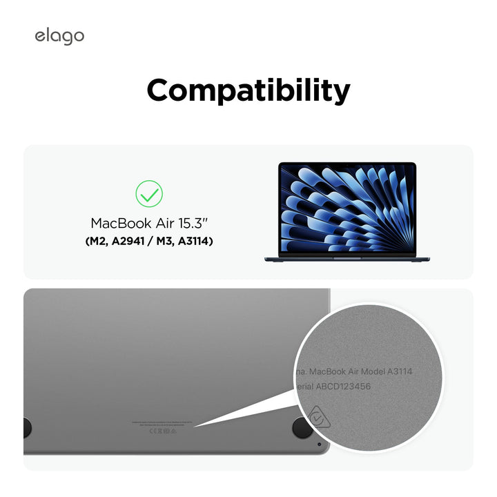 elago MacBook Air 15インチ M3 2024 / M2 2023 ULTRA SLIM CASE Frosted Clear