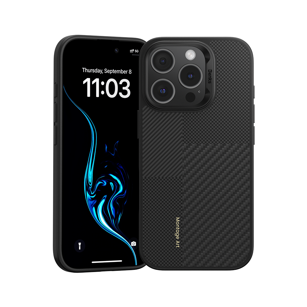 Benks iPhone用カーボンファイバーケース 16 Pro Max Benks iPhone 16 Pro/ Pro Max 対応 Montage ArmorPro Kevlar