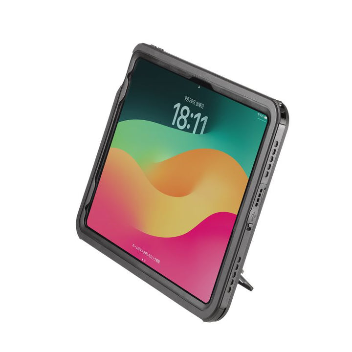 SANWA 11インチ iPad Air  M2 / 10.9インチ iPad Air 第5 / 4世代 耐衝撃防水ケース ストラップ付き