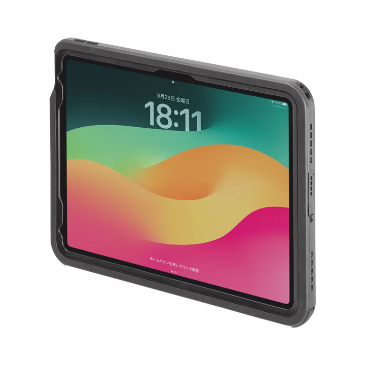 SANWA 11インチ iPad Air  M2 / 10.9インチ iPad Air 第5 / 4世代 耐衝撃防水ケース ストラップ付き