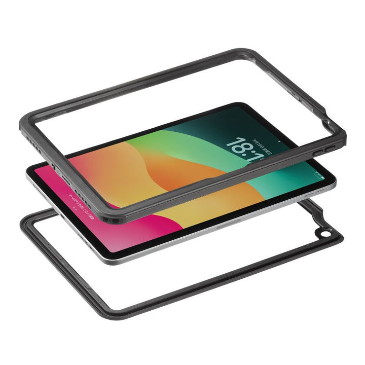SANWA 11インチ iPad Air  M2 / 10.9インチ iPad Air 第5 / 4世代 耐衝撃防水ケース ストラップ付き
