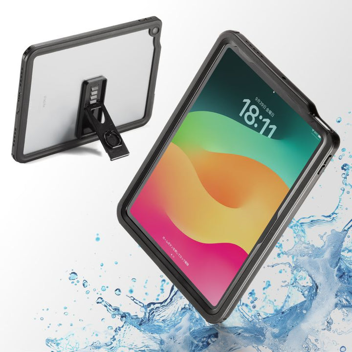 SANWA 11インチ iPad Air  M2 / 10.9インチ iPad Air 第5 / 4世代 耐衝撃防水ケース ストラップ付き