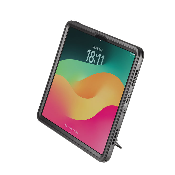 SANWA 13インチ iPad Pro M4 耐衝撃防水ケース ストラップ付き