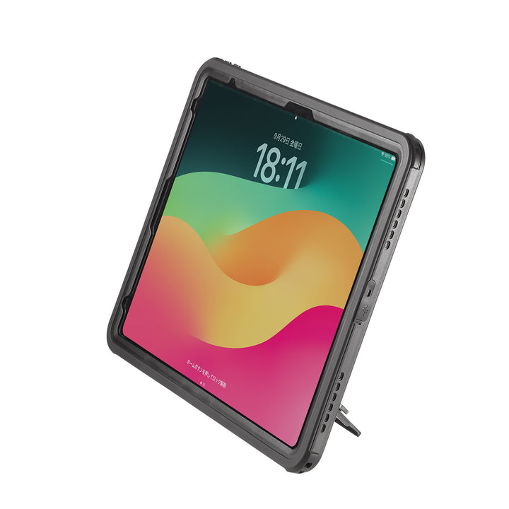 SANWA 13インチ iPad Air M2  耐衝撃防水ケース ストラップ付き