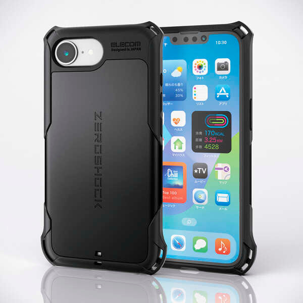 エレコム  iPhone 16e 2025年モデル 耐衝撃 ハイブリッドケース ZEROSHOCK 画面保護フィルム付き スマホケース スマホカバー