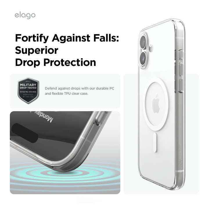 elago iPhone 16 / 16 Pro / 15 / 15 Pro AMP Monthly Magsafe対応ハイブリッドケース