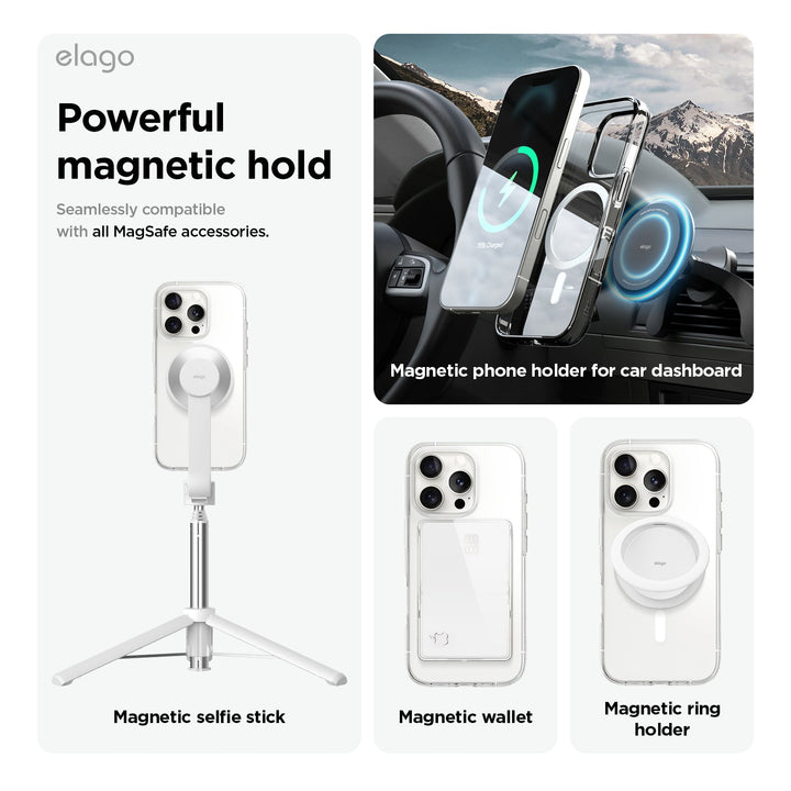 elago iPhone 16 / 16 Pro / 15 / 15 Pro AMP Monthly Magsafe対応ハイブリッドケース