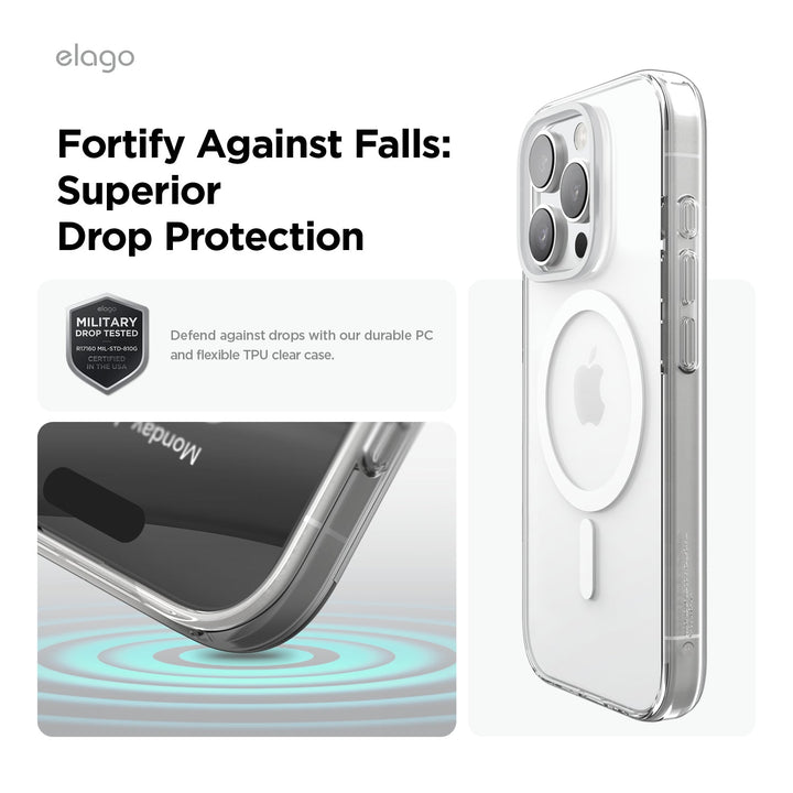 elago iPhone 16 / 16 Pro / 15 / 15 Pro AMP Monthly Magsafe対応ハイブリッドケース