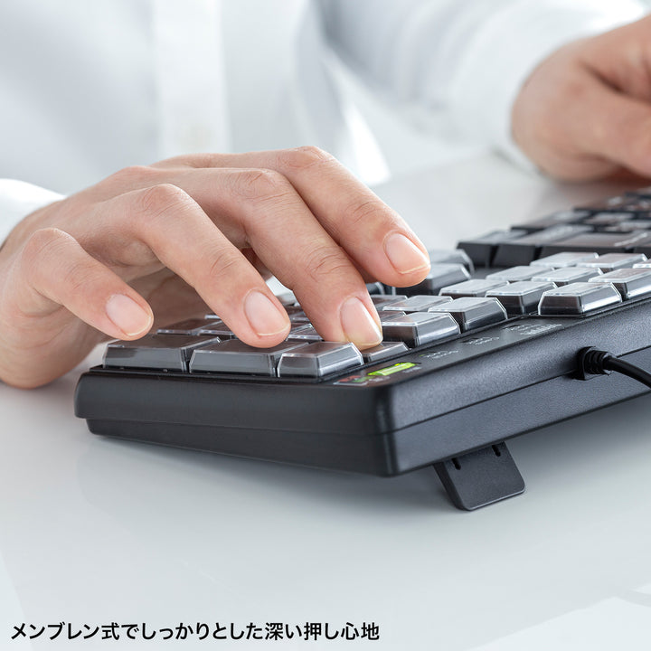 SANWA 有線 プログラマブルキーボード 日本語配列 有線 テンキー付き 108キー マクロキーボード 割り当て機能 メンブレン 業務効率化