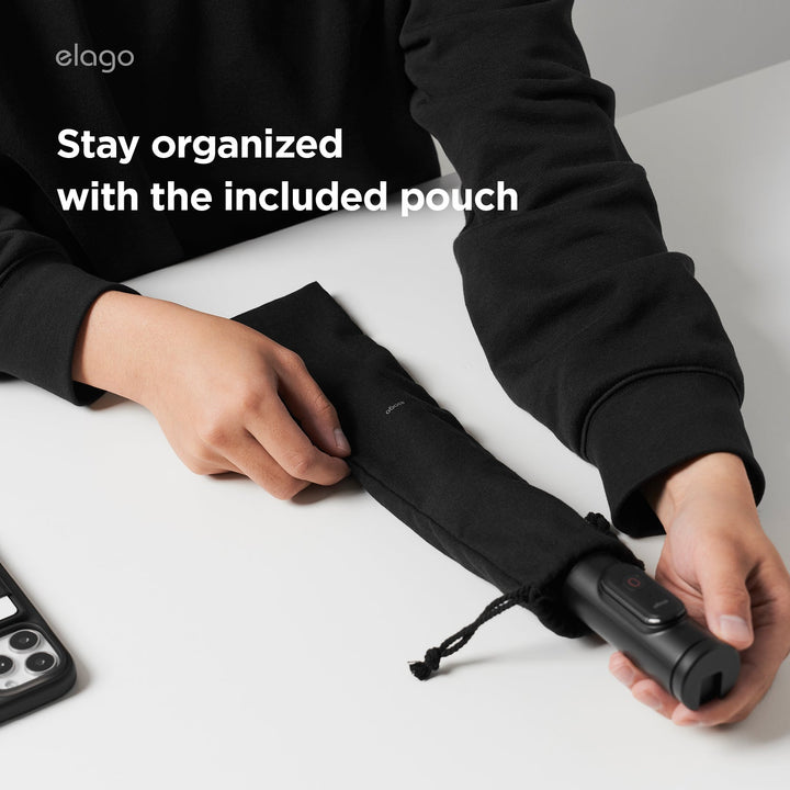 elago SELFIE STICK TRIPOD PRO for SMART PHONE 三脚内蔵セルフィースティック トライポッド Black スタンド 自撮り棒 リモコンシャッター機能付き ミニ三脚 セルカ棒 スマホ三脚 iPhone Android 対応
