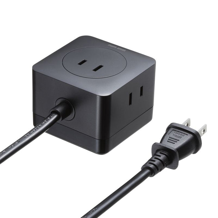 SANWA 電源タップ USB Type-C AC 3個口×2 PD対応 GaN PD67W 2m ブラック