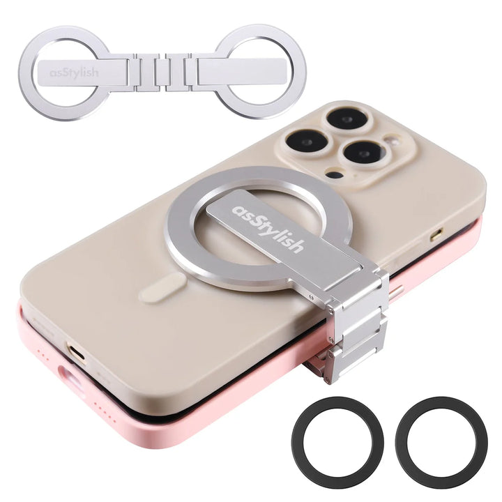 asStylish Twins Carry Stand 2台の端末を連結 手帳型 スマホスタンド スマートフォンキャリースタンド