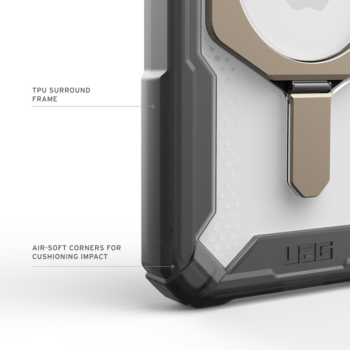 UAG iPhone 16e PLASMA XTE (プラズマ) コンポジットケース マグネット対応 キックスタンド付き アッシュ/チタン  スマホケース スマホカバー アイフォン