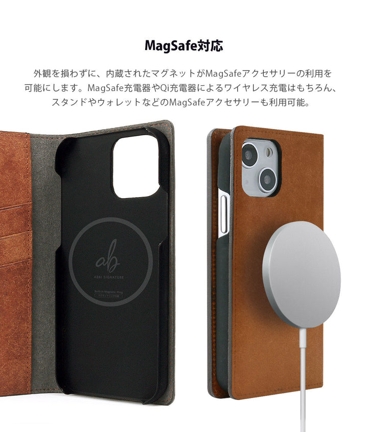 ABBI SIGNATURE iPhone 16e MARGOT イタリアンレザー MagSafe対応 ダイアリーケース スマホケース スマホカバー 手帳型アイフォン ハンドメイド 日本製