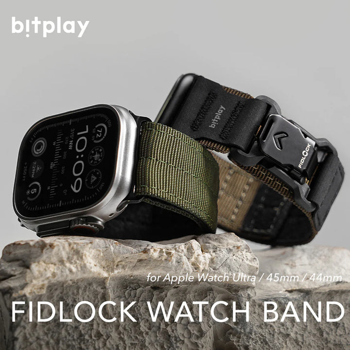 bitplay Apple Watch 49 / 46 / 45 / 44mm Fidlockウォッチバンド  ブラックバックル  (ダークブラック / アーミーグリーン / サンド)