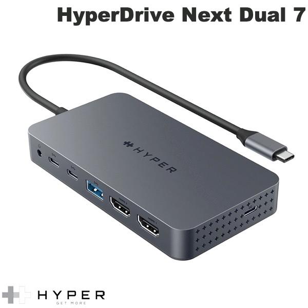 HYPER++ HyperDrive Next Dual 4K HDMI 7 Port USB-C ハブ PD対応 急速充電 USB3.2 10Gbps USB-A 高速データ転送 3.5mmオーディオジャック