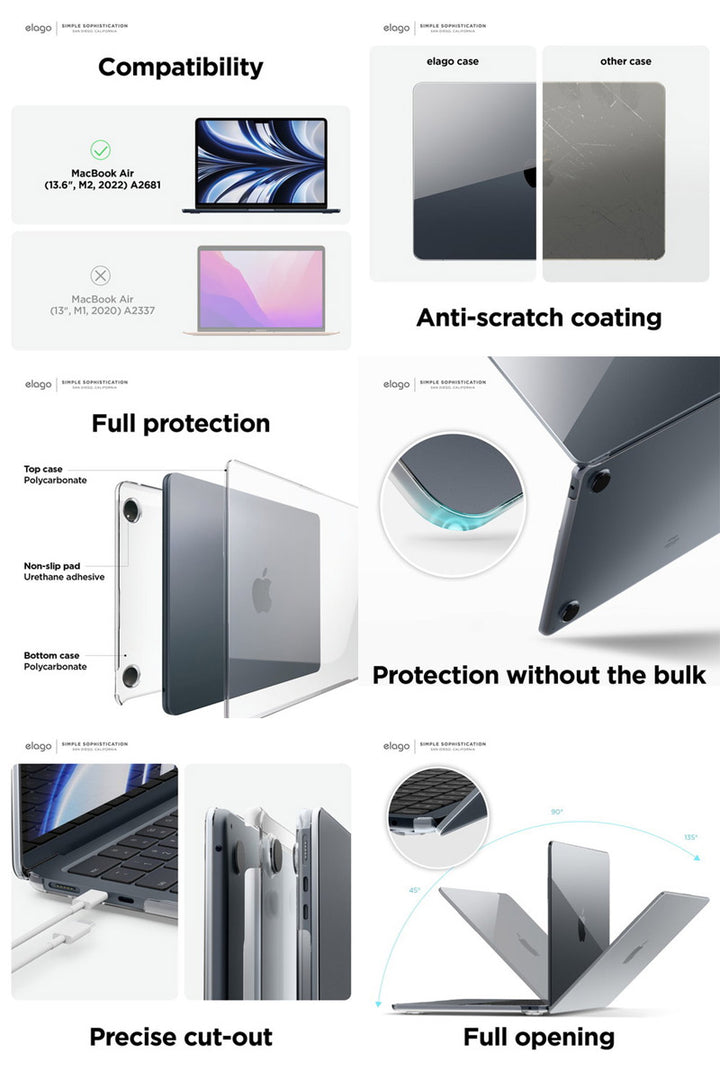 elago MacBook Air 13インチ M2 2022 SLIM HARD CASE MacBook用スリムハードケース