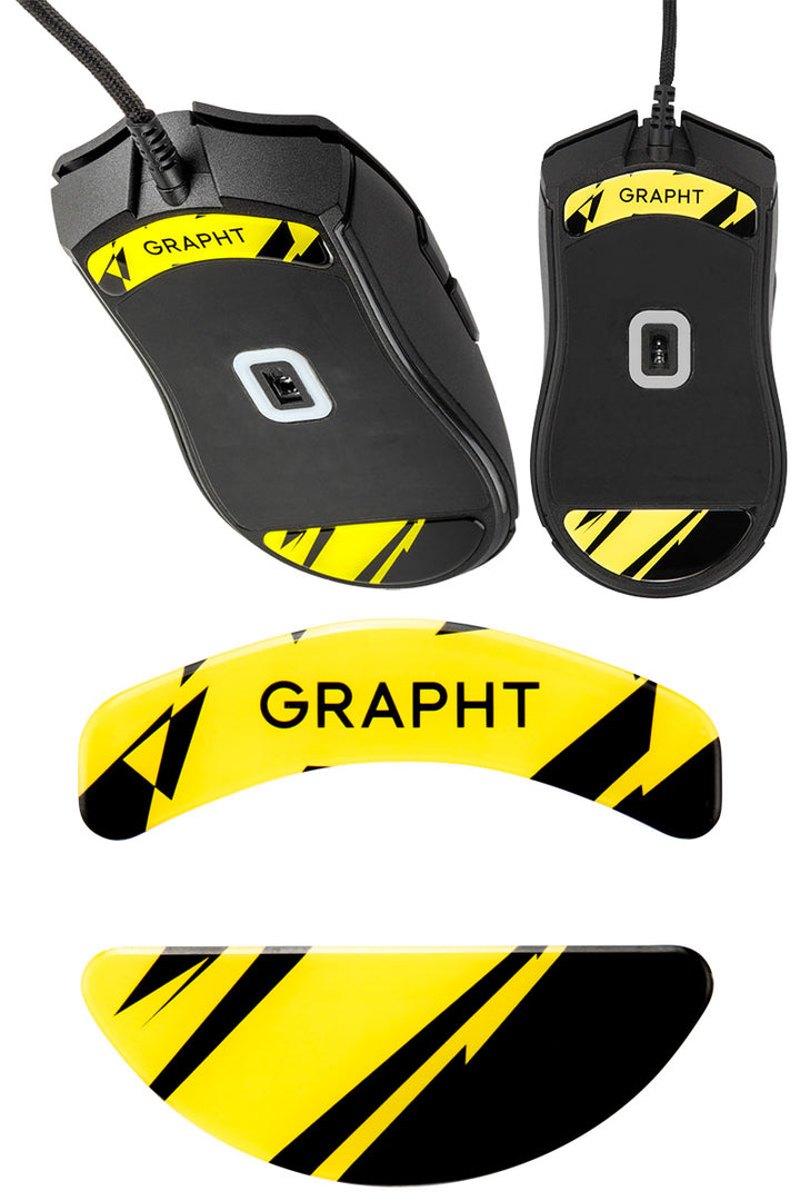 Team GRAPHT ガラス製 Razer Cobra用 マウスソール イエロー