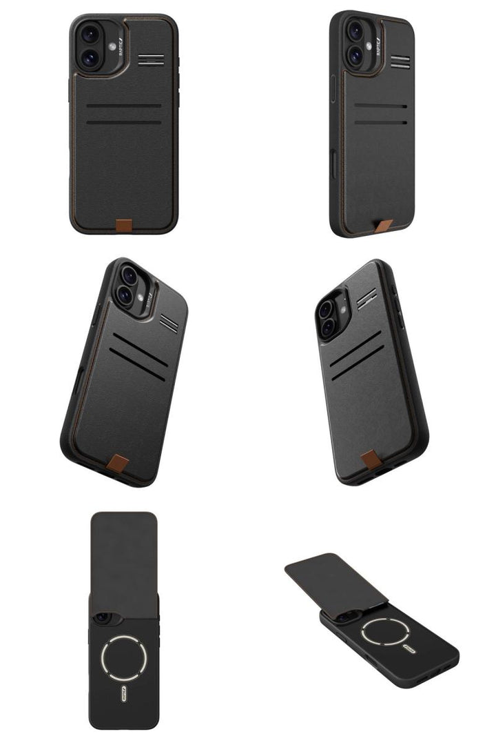 RAPTIC iPhone 16 シリーズ Slim Magsafe Card Wallet Kickstand カードケース&スタンド付き耐衝撃ケース Black スマホケース  スマホカバー 携帯ケース アイフォン