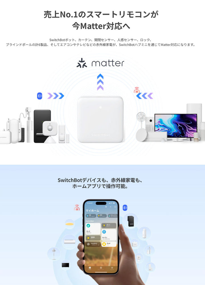 SwitchBot ハブミニ HubMini Matter対応 スマートリモコン IoT 家電を遠隔操作