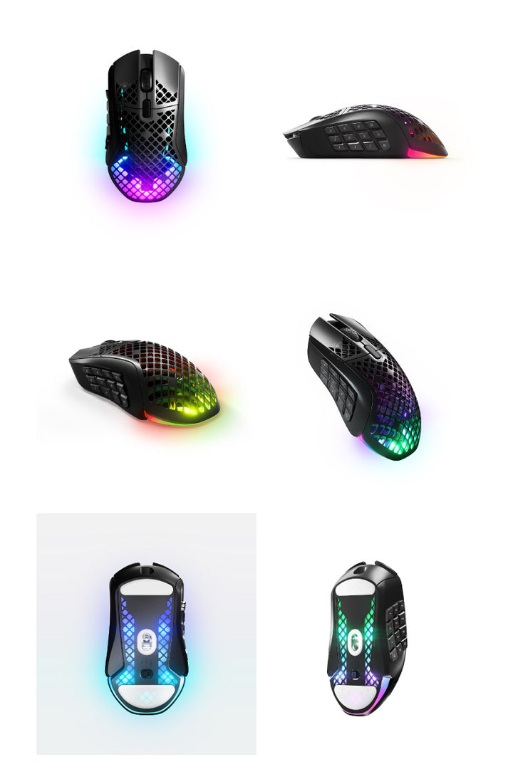 SteelSeries Aerox 9 Wireless 有線 / 2.4GHz / Bluetooth 5.0 両対応 超軽量 89g ワイヤレス 18ボタン ゲーミングマウス