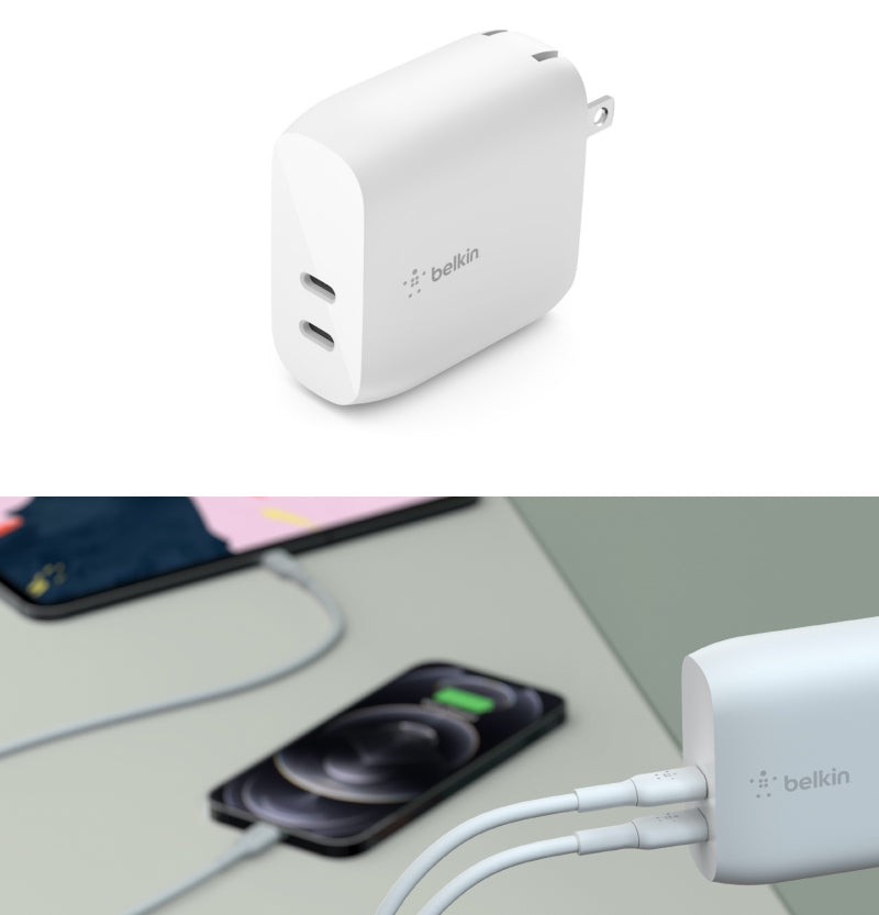 BELKIN BoostCharge USB Type-C 2ポート 2台同時 20W PD3.0 認証 急速充電 合計40W デュアル充電器
