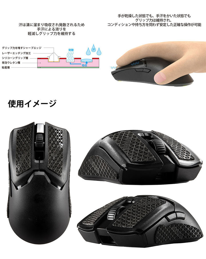 Team GRAPHT Razer マウスグリップテープ 高耐久モデル △テクスチャ