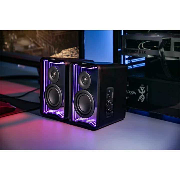 Edifier QR30 デスクトップアクティブスピーカー QR30   最大30W出力 Bluetooth ワイヤレス接続対応 AUX/USB-A入力  ライトエフェクト機能