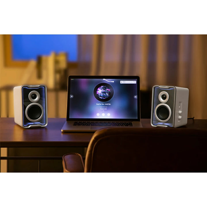 Edifier QR30 デスクトップアクティブスピーカー QR30   最大30W出力 Bluetooth ワイヤレス接続対応 AUX/USB-A入力  ライトエフェクト機能