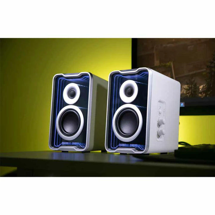 Edifier QR30 デスクトップアクティブスピーカー QR30   最大30W出力 Bluetooth ワイヤレス接続対応 AUX/USB-A入力  ライトエフェクト機能