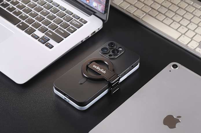 asStylish Twins Carry Stand 2台の端末を連結 手帳型 スマホスタンド スマートフォンキャリースタンド
