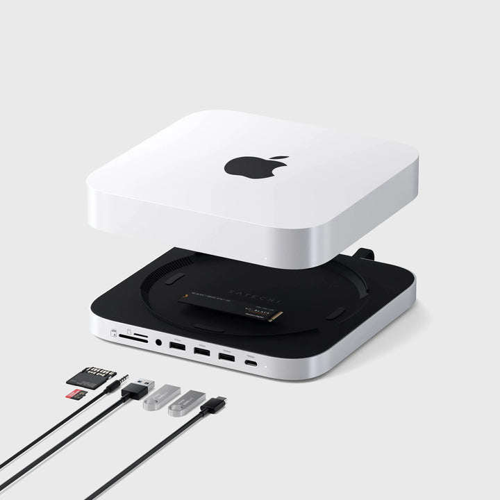 Satechi Stand & Hub for Mac Mini Studio with NVMe SSD Enclosure NVMe対応(2280/2260/2242mm)外付けケース スタンド&ハブ