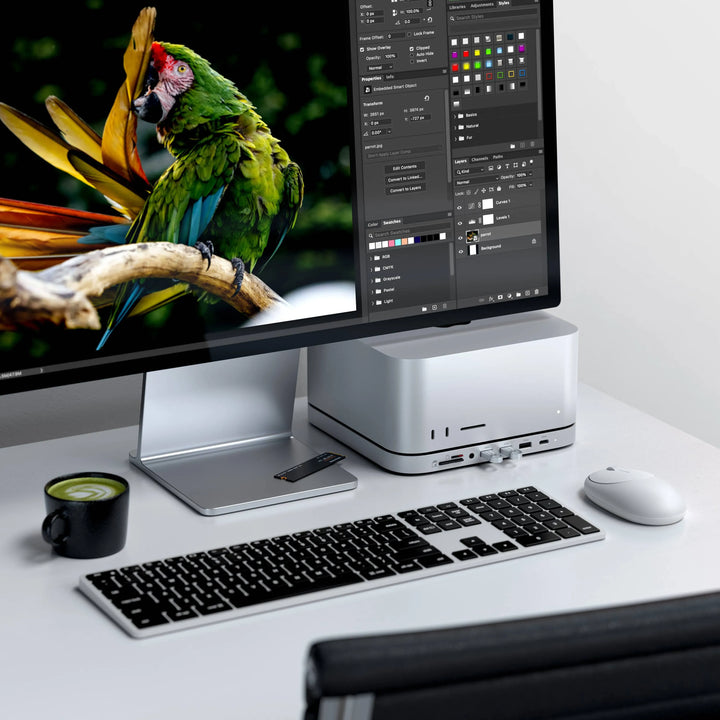Satechi Stand & Hub for Mac Mini Studio with NVMe SSD Enclosure NVMe対応(2280/2260/2242mm)外付けケース スタンド&ハブ