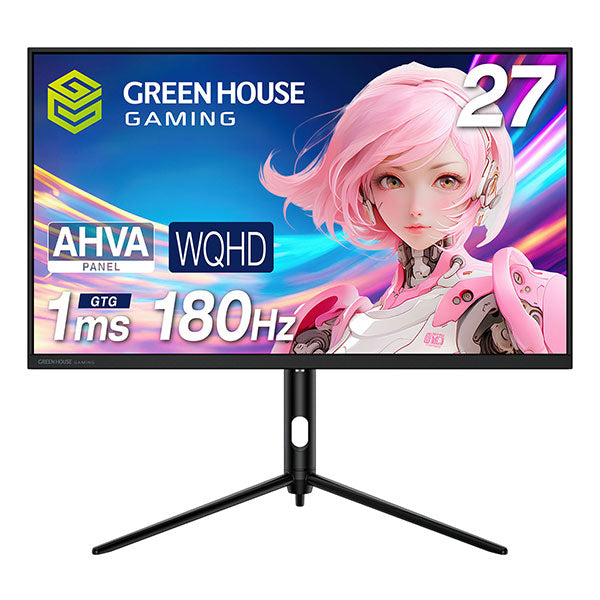 GreenHouse 27型 180Hz WQHD ゲーミングディスプレイ 液晶