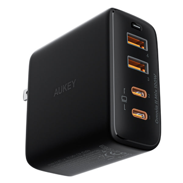 AUKEY USB充電器 Omnia II Mix 100W PD対応 USB A 2ポート / USB Type