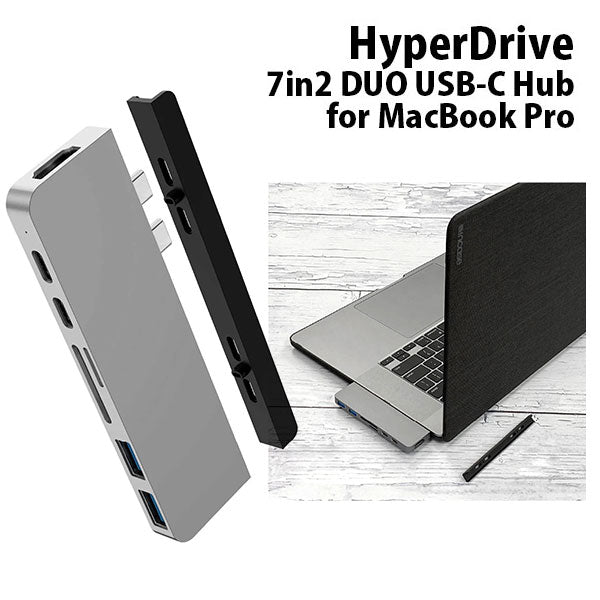 HYPER++ HyperDrive USB Type-C 7 in 2 DUO Hub for MacBook Pro 