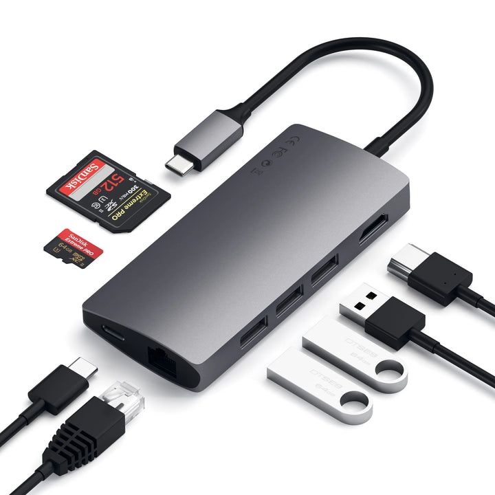 Satechi USB-C Multi-Port Adapter 4K with Ethernet V2 PD対応 マルチポートアダプター4K with イーサーネット