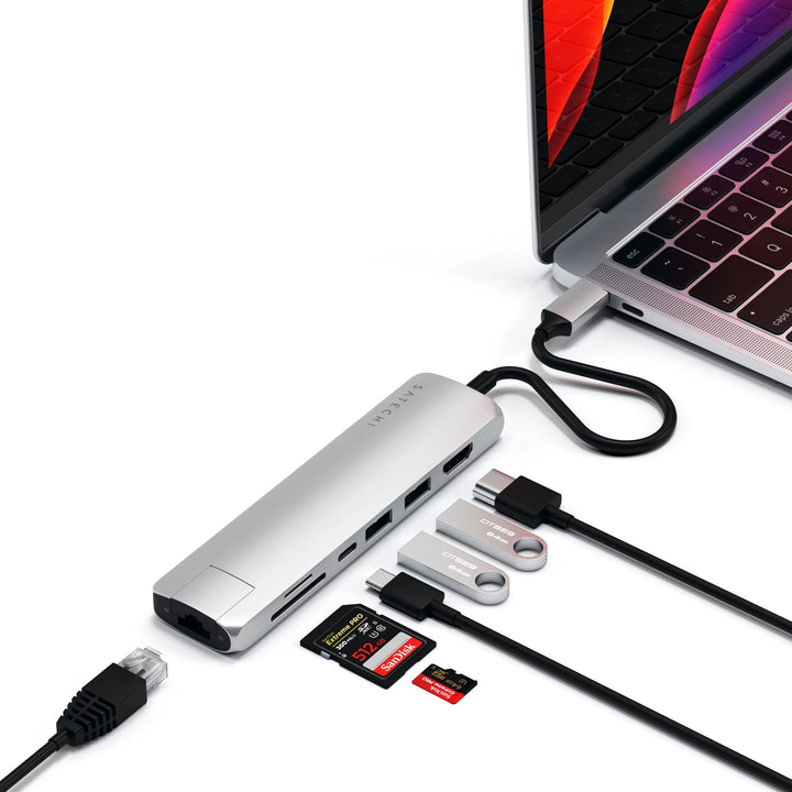 Satechi 6-in-1 USB-C Slim Multiport Adapter PD対応 スリムマルチポートアダプター