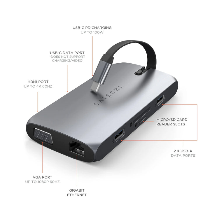 Satechi USB-C On-the-Go Multiport Adapter PD対応 マルチポートアダプター
