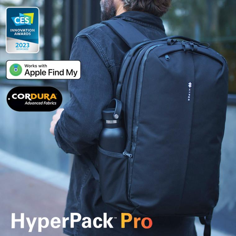 HYPER++ HyperPack Pro MFi認証 Apple Find My 対応モジュール搭載 高耐久 高撥水バックパック