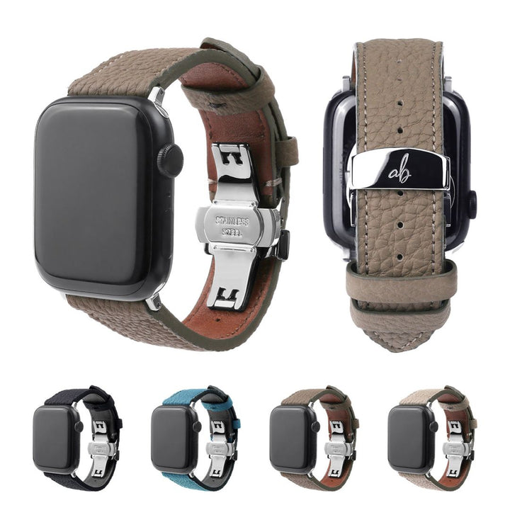 ABBI SIGNATURE Apple Watch 本革 交換ベルト シュランケンカーフバンド 日本製 for 49/46/45/44mm (Ultra2/1,Series10-1,SE)