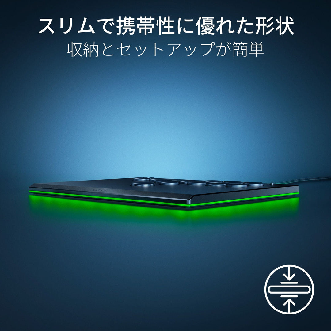 Razer Kitsune 薄型レバーレス アーケードコントローラー ブラック PS5 & PC 格闘ゲーム用オールボタン