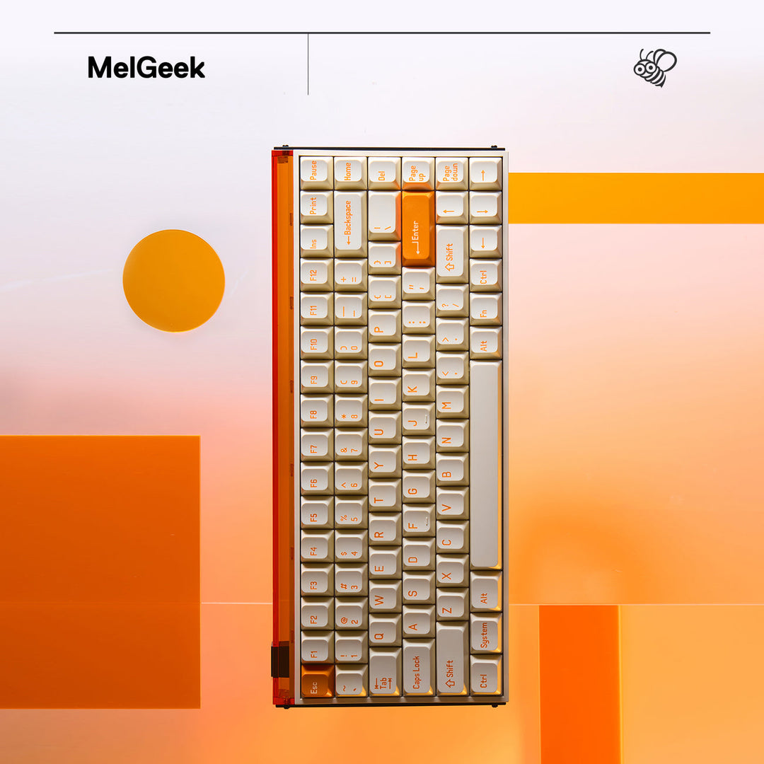 MelGeek MADE84 Pro 75% 英語配列 有線 8000Hz ラピッドトリガー対応 テンキーレス 84キー ゲーミングキーボード Orange