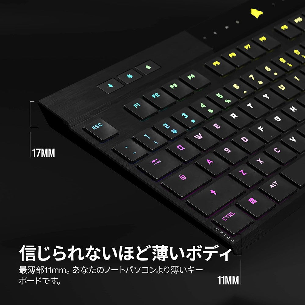 COLSAIR　K100 AIR WIRELESS 日本語かななし ブラック Corsair K100 AIR WIRELESS 日本語配列 Bluetooth / 2.4GHz
