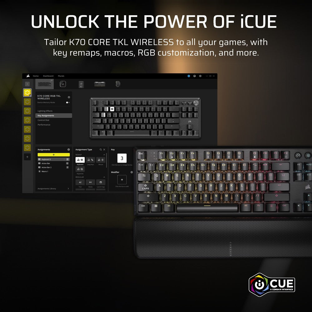 Corsair K70 CORE TKL WL-CSR RED-BLK WIRELESS 日本語配列 かな
