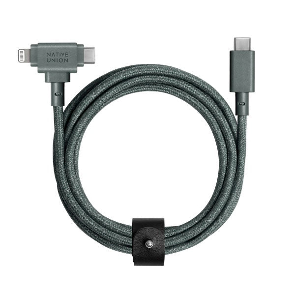Native Union Belt Cable Duo 1.5m 60W USB-C to USB-C / Lightning 2-in-1ケーブル