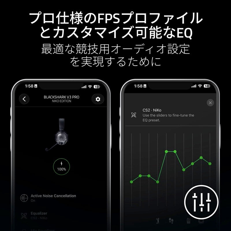 Razer BlackShark V3 Pro Bluetooth / 2.4GHz ワイヤレス 両対応 ANC eスポーツ スポーツヘッドセット NiKo Edition