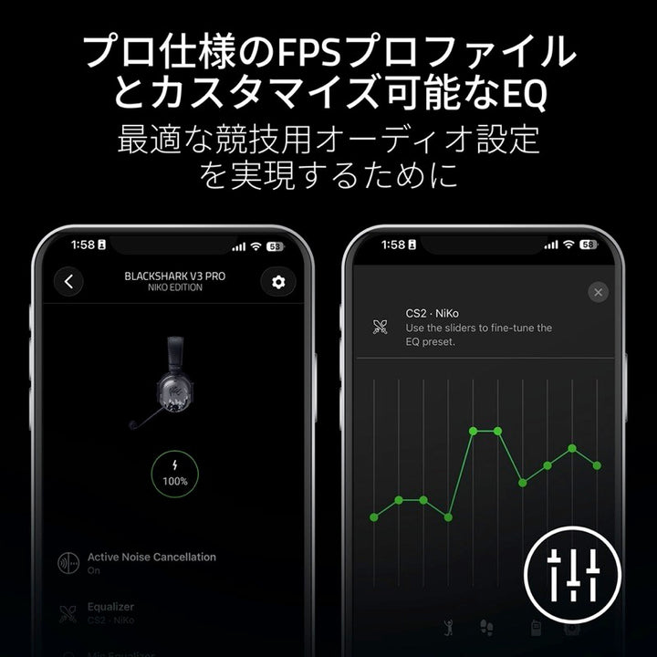 Razer BlackShark V3 Pro Bluetooth / 2.4GHz ワイヤレス 両対応 ANC eスポーツ スポーツヘッドセット NiKo Edition